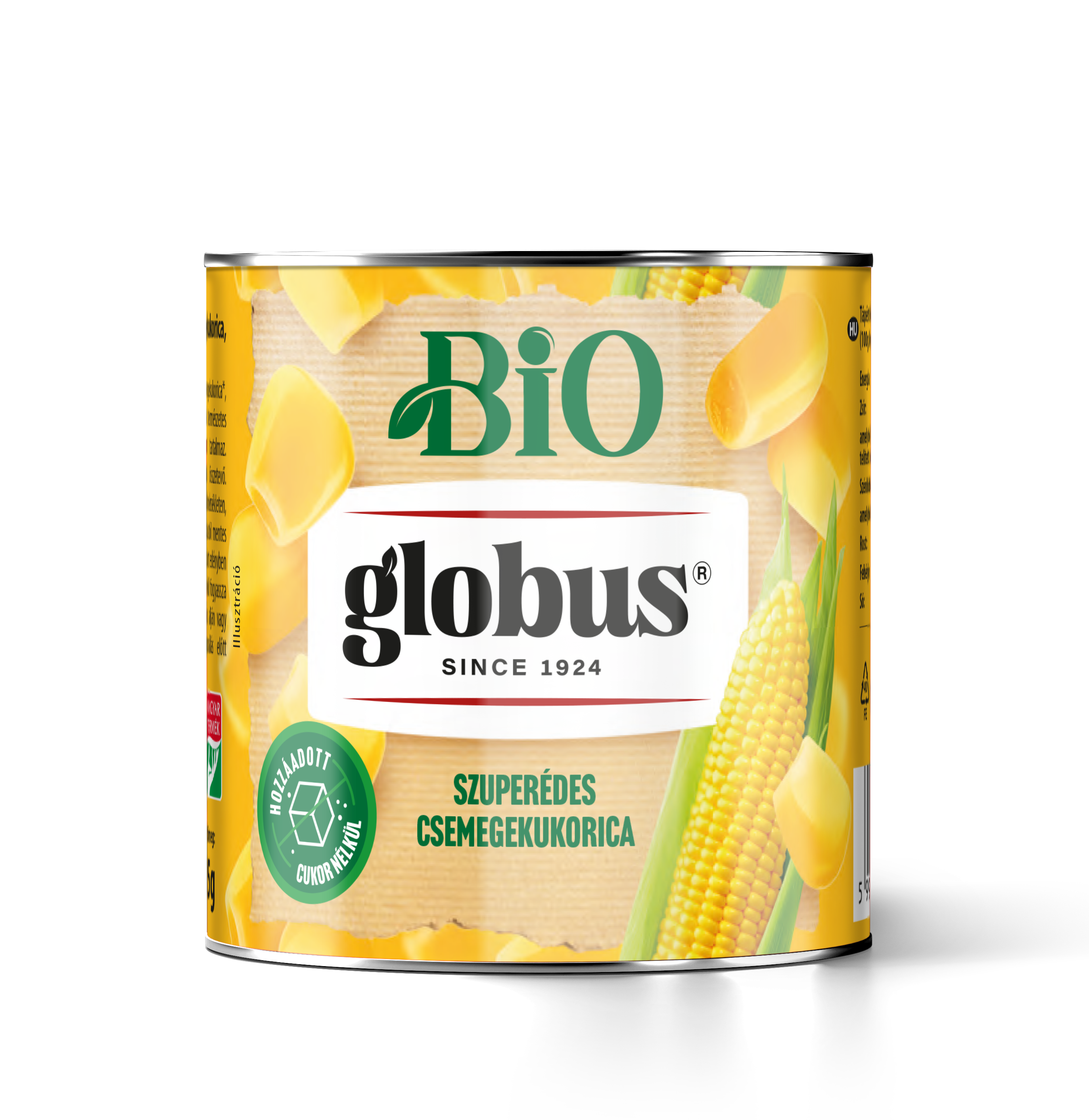 GLOBUS BIO Szuperédes csemegekukorica vákuumzárású 340 g/285 g